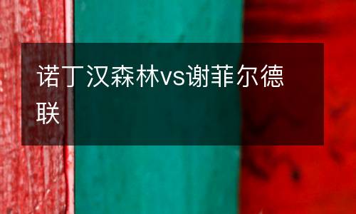 諾丁漢森林vs謝菲爾德聯