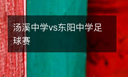 湯溪中學vs東陽中學足球賽
